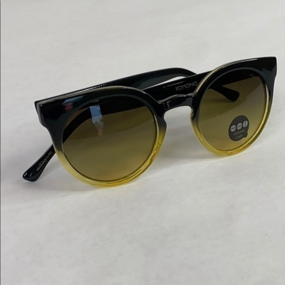 Komono Sunglasses 🕶 Lulu Black Yellow NEW Cat Eye - Picture 12 of 16